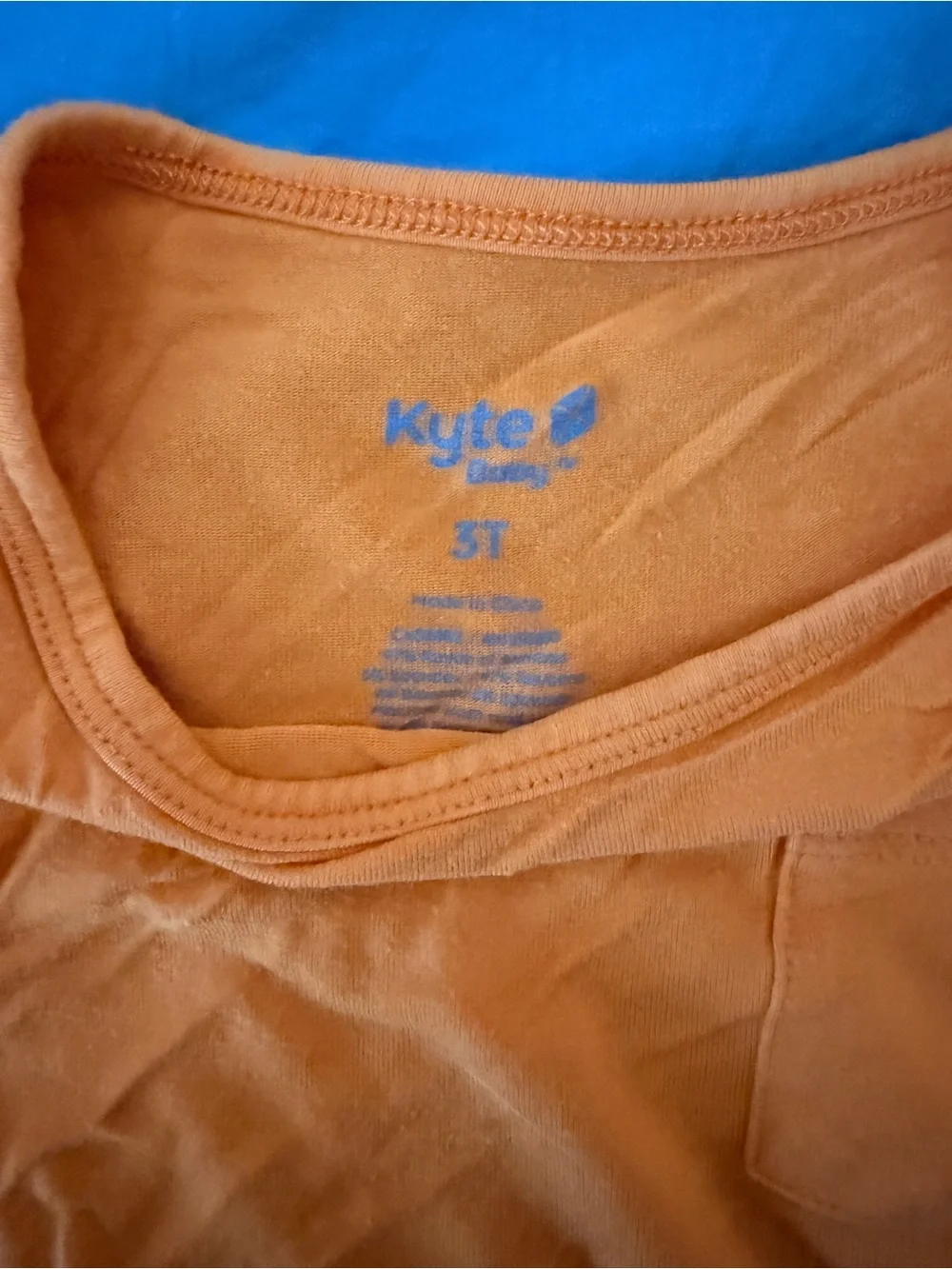 Kyte Toddler Pajama Set - Short Sleeve Top & long pants - Tangerine size 3T